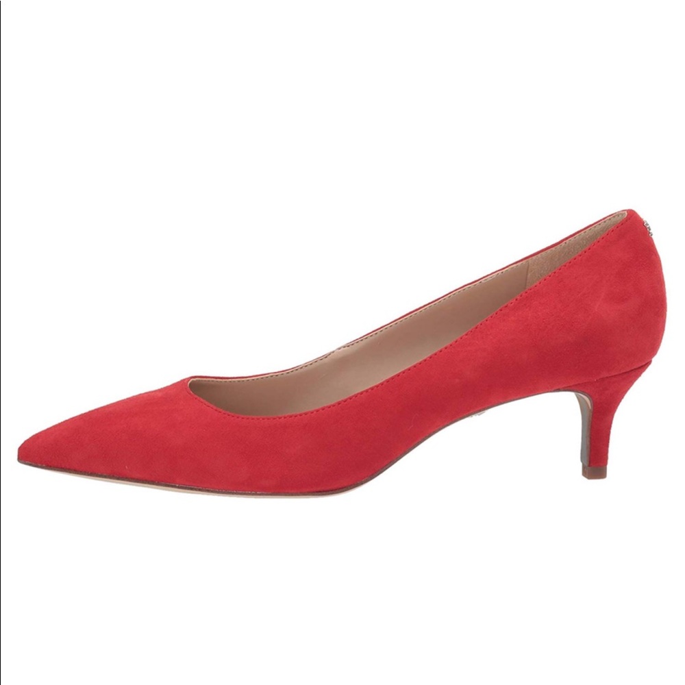 Sam Edelman Dori Kitten Heel Bright Red Suede
